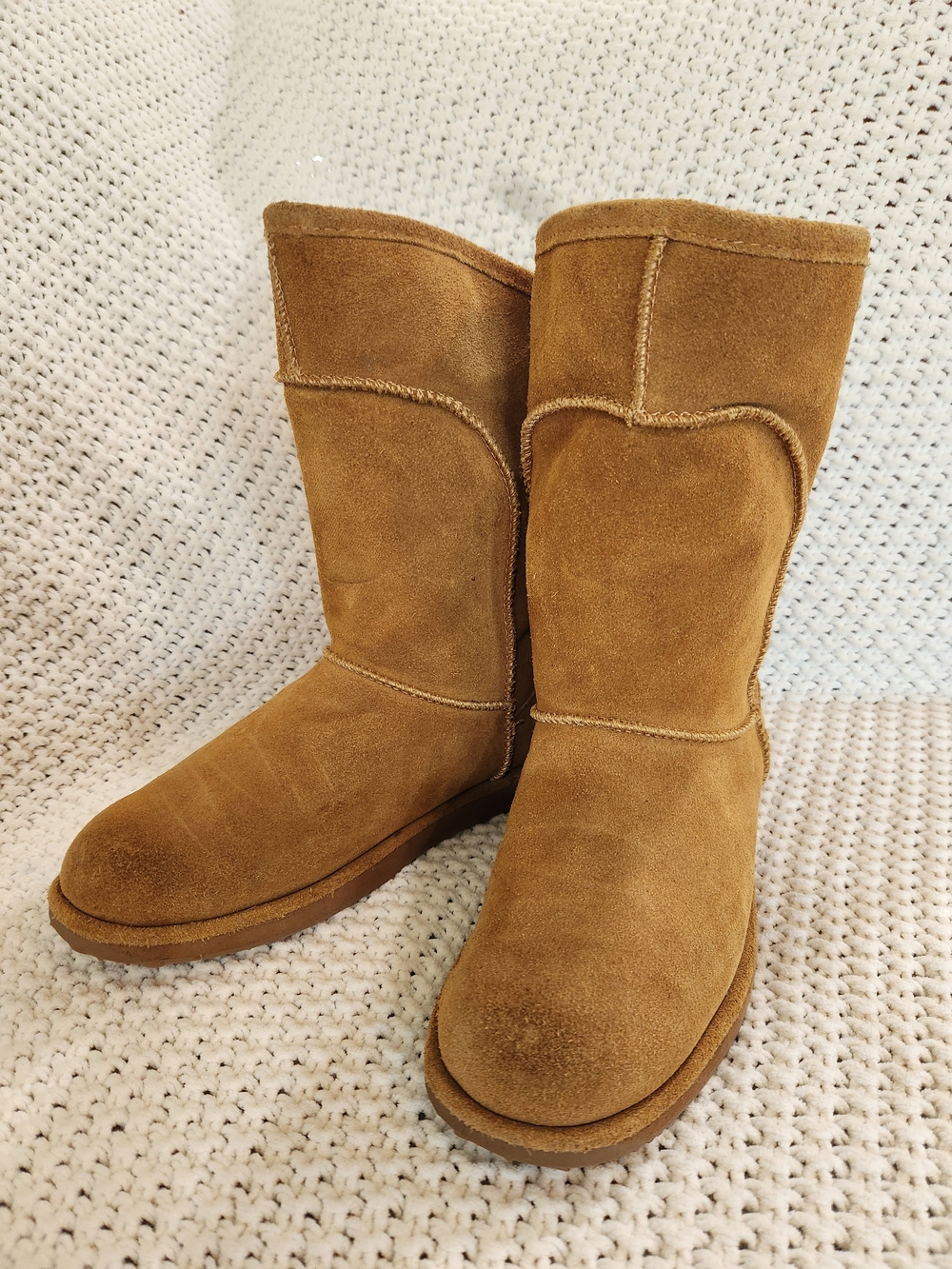Classic Chestnut Suede Mid-Calf Women's Boots